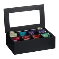 Relaxdays 10047510 tea box Acrylic, Bamboo