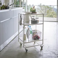 Yamazaki Küchenwagen Tower 49 x 81.5 x 38 cm, Weiss - Tiefe: 38 cm - Breite: 49 cm - Höhe: 81.5 cm - Detailmaterial: Metall - Grundmaterial: Metall