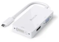 PureLink Multiadapter IS240 USB Type-C - HDMI/DVI/VGA, Weiss - Kabeltyp: Multiadapter - Videoanschluss Seite A: USB Type-C - Videoanschluss Seite B: HDMI - DVI-A - VGA
