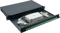 helos LWL 19 Spleissbox 24 x LC/APC Duplex OS2, spleißfertig, schwarz