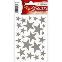 HERMA Stickers stars silver, glittery