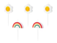 Partydeco Kerze Gänseblümchen 5 Stück - Detailfarbe: Mehrfarbig - Packungsgrösse: 5 Stück - Motiv: Regenbogen - Blume - Anlass: Geburtstag