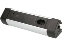 Max Hauri Tischsteckdosenleiste Office Line 1x T13, 1x USB A/C, PD+QC - Einsatzgebiet: Indoor - Detailfarbe: Silber - Kinderschutz: Nein - Steckertyp Ausgang: T13 - Schalter: Nein - Steckdosenanzahl: 1