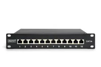 DIGITUS Cat.6A Patch Panel, geschirmt, 12-Port, 10,schwarz