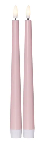 Star Trading LED-Stabkerzen Set Dinner Candy 2 pack, Warmweiss – Rosa - Betriebsart: Batteriebetrieb - Fernbedienung: Nein - Aussenanwendung: Nein - Höhe: 26 cm - Timerfunktion: Ja - Set: Ja