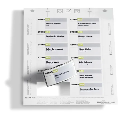 Durable for name Badge Inserts 40 x 75 mm