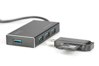 USB 3.0 OFFICE HUB 4-PORT INCL 5V/2A POWER SUPPLY ALU