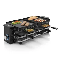 Princess Racletteofen Piano 8 Personen - Anzahl Personen: 8 - Funktionen: Raclette - Connect-System: Keine Angaben - Grillplatte: Aluminium - Pfännchenablage: Ja