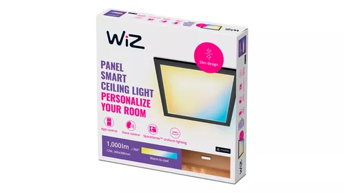WiZ Panel Tunable White Deckenleuchte Schwarz 1000 lm - Lampensockel: LED fest verbaut - Farbtemperatur Kelvin: 2700 bis 6500 K - Aussenanwendung: Nein - Gesamtleistung: 12 W - Leuchten Kategorie: Panel - Lichtfarbe: Tunable White