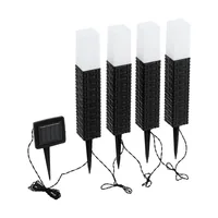 EGLO Leuchten Gartenlicht Solar Spiess Rattan, 4er Set - Betriebsart: Solarbetrieb - Smart Home: Nicht kompatibel - Dimmbar: nicht dimmbar - Produkttyp: Dekolicht - Lichtsensor (Dämmerung): Ja - Timerfunktion: Ja