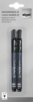 SIGEL Kreidemarker 1-2mm BA177 schwarz 2 Stück