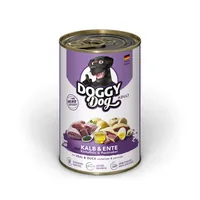 DOGGY Dog Nassfutter DoggyDog Dose Kalb, Ente Adult 400 g - Tierbedürfnis: Kein besonderes Bedürfnis - Geschmacksrichtung: Kalb - Zertifikate: Keine Zertifizierung - Fleischsorte: Kalb - Futtereigenschaft: Getreidefrei - Ohne künstliche Zusätze - Glutenfr