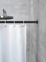 Wenko Duschvorhangstange 70 x 115 cm, Schwarz - Breite: 115 cm - Höhe: 2.8 cm - Detailfarbe: Schwarz - Produkttyp: Duschvorhangstange - Detailmaterial: Metall - Grundmaterial: Metall