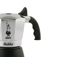 Bialetti Espressokocher New Brikka für 2 Tassen, Silber - Material: Aluminium - Kompatible Kochfelder: Glaskeramik - Gas - Halogen - Elektro - Detailfarbe: Silber - Anzahl Tassen: 2 × - Betriebsart: Manueller Betrieb