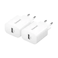 INTENSO Power Adapter W5A Charger 7800522 5W, USB-A, white double pack