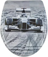 diaqua® Toilettensitz Racing Duroplast - Breite: 37.5 cm - Länge: 46 cm - Detailfarbe: Grau - Schwarz
