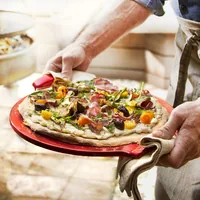 Emile Henry Pizzastein Ø 36.5 cm Rund, Rot - Breite: 43.5 cm - Form: Rund - Set: Nein