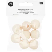 Rico Design 500212 beads Round bead Wood Natural 8 pc(s)
