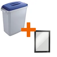 DURABLE Abfallbehälter DURABIN 60l Deckel blau DURAFRAME A5