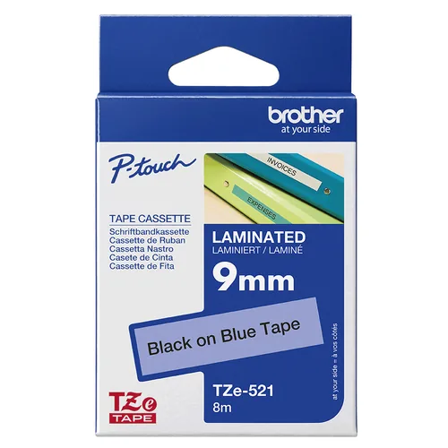 BROTHER P-Touch TZE-521 black on cyan 9mm