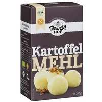 Bauck Mühle Bio  Kartoffelmehl Stärke glutenfrei 250 g - Produkttyp: Saucenbinder - Nährwertangabe pro: 100 g - Energiegehalt (in kj): 1386 - Energiegehalt (in kcal): 326 - Fett: 0.2 - Davon gesättigte Fettsäuren: 0.1