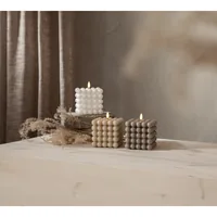 Star Trading LED-Kerze Pillar Flamme Dot, 10 x 12.5 cm, Weiss - Betriebsart: Batteriebetrieb - Fernbedienung: Nein - Aussenanwendung: Nein - Höhe: 12.5 cm - Timerfunktion: Ja - Set: Nein