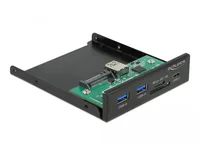 Delock Front Panel 64058 für 3.5-Schacht - Datenanschluss Seite B: USB 3.0 - USB 3.0 Typ C - SD-Card - Anzahl Ports: 2 - Schnittstelle Hardware: USB 3.0