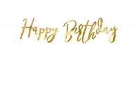 Partydeco Girlande Happy Birthday Gold, 16.5 x 62 cm - Materialtyp: Papier - Material: Papier - Detailfarbe: Gold - Länge: 0.62 m - Motto: Geburtstag