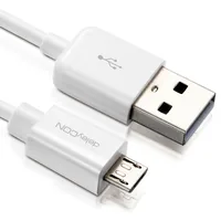 deleyCON USB 2.0-Kabel  USB A - Micro-USB B 0.15 m - Kabeltyp: Anschlusskabel - Detailfarbe: Weiss - USB Standard: 2.0 (480 Mbps) - Länge: 0.15 m - USB Anschluss 2 (Endgerät): Micro-USB B - Geschlecht Anschluss 2 (Endgerät): Male (Stecker)