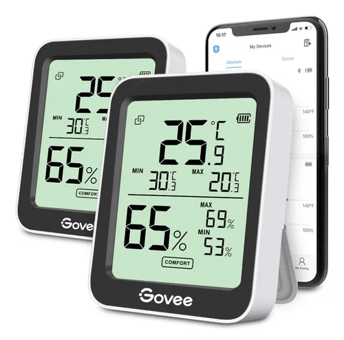 Govee Wetterstation Govee Bluetooth Thermometer – Hygrometer - Funktionen: Innentemperatur - App Unterstützung - Raumluftqualität - Set: Nein - Typ: Thermo-/Hygrometer