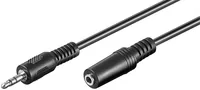 Audiokabelverlängerung 3,5mm-Klinke > 3,5mm Buchse (schwarz, 2 Meter)