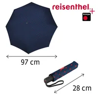 Reisenthel Knirps Schirm Pocket Duomatic Mixed Dots Red - Schirmtyp: Taschenschirm - Eigenschaften: Aus recyceltem Material - Zertifikate: amfori BSCI - Länge: 28 cm - Schirm-Eigenschaften: Auf-/ Zu-Automatik - Robust - Windfest - Farbe: Rot - Dunkelblau