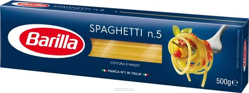 Barilla Teigwaren Spaghetti n.5 500 g - Produkttyp: Spaghetti - Nährwertangabe pro: 100 g - Energiegehalt (in kj): 1521 KJ - Energiegehalt (in kcal): 359 Kcal - Fett: 2 g - Gesättigte Fettsäuren: 0.5 g