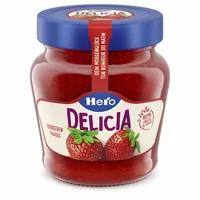 Hero Brotaufstrich Erdbeerkonfitüre 290 g - Produkttyp: Konfitüre - Nährwertangabe pro: 100 g - Energiegehalt (in kj): 856 KJ - Energiegehalt (in kcal): 202 Kcal - Fett: 0.1 g - Gesättigte Fettsäuren: 0 g