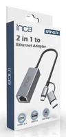 INCA Adapter IUTP-01TX Ethernet > USB und Typ C Anschluss