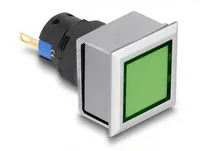 DELOCK 16mm Kunststoff Signallampe grün Lötversion 4-eckig