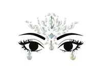 Partydeco Gesichtsschmuck Kristalle silber, 9.5 x 8.5 cm - Set: Nein - Detailfarbe: Silber - Produktart Styling: Schminke
