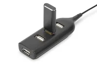 DIGITUS USB-Hub 4-Port 2.0->4xA2.0 integr. Kabel schwarz