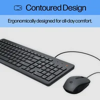 HP 150 Wired Mouse and Keyboard Tastatur Maus enthalten Heimbüro USB QWERTY Englisch Schwarz