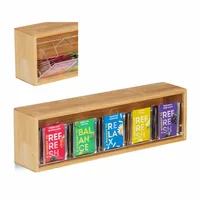 Relaxdays 4052025288464 tea box Bamboo, Plastic