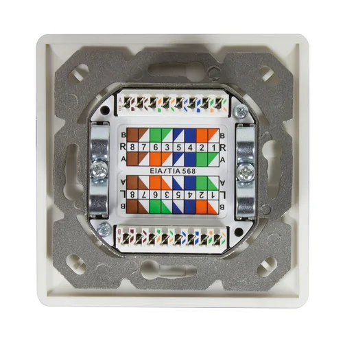 Logilink CAT 6A Auf und Unterputzdose vollgeschirmt RAL 901