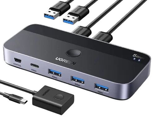 UGREEN 2x4 Sharing Switch Box 15705 USB 3.0 for 2PC's,Black