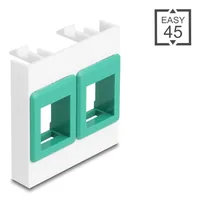 DELOCK Easy 45 Modul 2x Keystone Halterungen 45x45 mm wsgrü