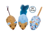 Nobby Katzen-Spielzeug Plüsch Mäuse mit Catnip, Blau, 12 cm - Produkttyp: Jagdspiel - Eigenschaften: Keine spezielle Eigenschaft - Tierart: Katze
