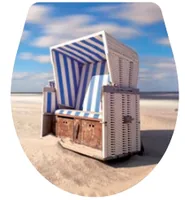 diaqua® Toilettensitz Nancy Beach Chair Absenkautomatik, Mehrfarbig - Breite: 38.5 cm - Länge: 45.2 cm - Detailfarbe: Beige - Blau