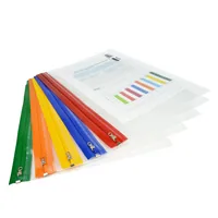 Rapesco A4+ Reissverschlussbeutel mit Metallverschluss 5 Stück - Breite: 38 cm - Höhe: 3 cm - Tiefe: 27 cm - Gefüllt: Nein - Etui-Art: Accessoires-Tasche - Material: Polypropylen (PP)