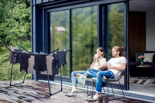 Leifheit Standtrockner Pegasus 180 Slim 18 m - Leinenlänge: 18 m - Detailfarbe: Anthrazit - Wäscheständer Art: Standtrockner - Material: Metall - Kunststoff