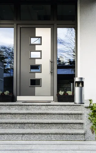 DURABLE Papierkorb Safe mit Ascher rund silber