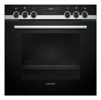 Siemens Einbaubackofen HE517GBS3C Edelstahl A+ - Einbaunormen: EU 60 - Funktionen: Backen - Heissluft - Kochen - Ober-/Unterhitze - Pizzastufe - Umluft - Warmhalten - Ausstattung: Automatikprogramme - Hydrolyse-Reinigungsfunktion - Kindersicherung - Breit