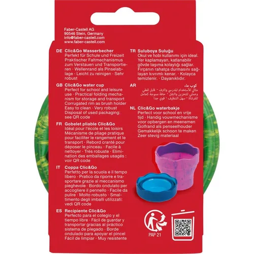 FABER-CASTELL Wasserbecher Clic&Go 181528 grün, für Pinsel
